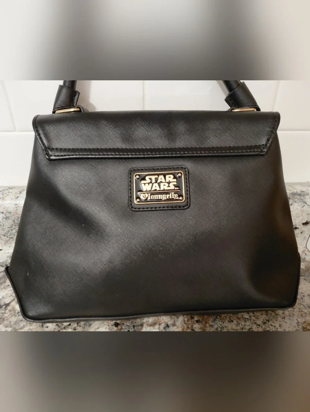 Cool Loungefly Star Wars Black Faux Leatherl Purse Gold Rule the Galaxy